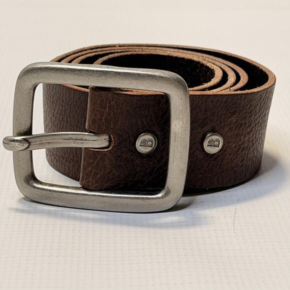 Bill Adler Genuine Leather Belt Mens 36 Brown Silver Buckle Casual Style 12516 - Picture 1 of 11